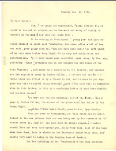 Letter from Georgia Douglas Johnson to W. E. B. Du Bois
