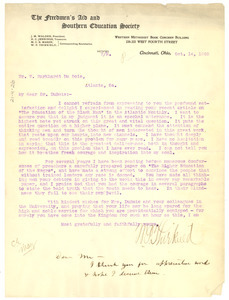 Letter from W. P. Thirkield to W. E. B. Du Bois
