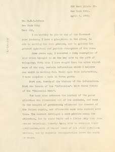 Letter from Eliza Lee Kirkpatrick to W. E. B. Du Bois
