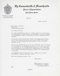 State Representative Franklin W. Holgate letters to Gary Braizer