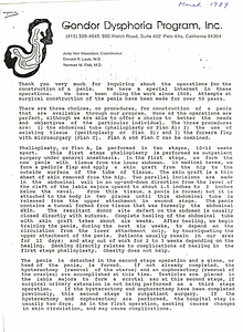 Open Letter from Judy Van Maasdam (March 1989)