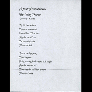 Poem sent to Boston Medical Center ("A Poem of Remembrance")