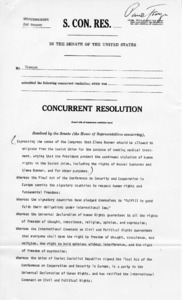 Draft of legislation requesting Elena Bonner be allowed to emigrate ...