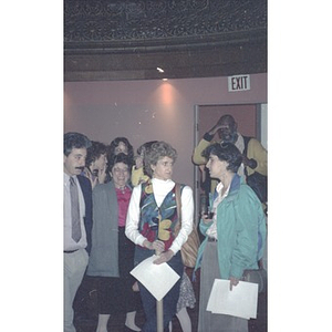 Participants mingling at Jorge Hernandez Cultural Center.