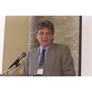 James Fraser, Northeastern Professor and Dean of the School of Education and Director of the Center for Innovation in Urban Education, speaks at an unidentified event