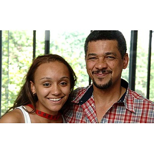 Melanie Arvajo poses with a man during move-in