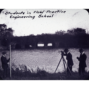 Engineering students survey in the Back Bay Fens