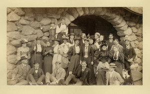 Group portrait of the Paine, Lyman, and Sears families at Stronehurst in Waltham, Mass.