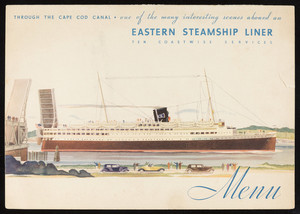 Eastern Steamship Liner menu (2 copies)