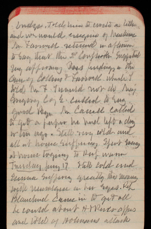 Thomas Lincoln Casey Notebook, December 1892-February 1893, 45, bridge. Told him to write a letter
