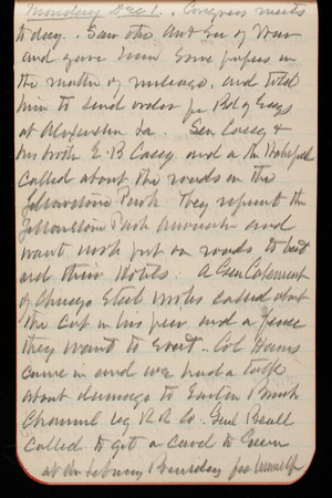 Thomas Lincoln Casey Notebook, October 1890-December 1890, 74, Monday Dec 1 Congress meets