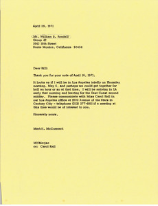 Letter from Mark H. McCormack to William B. Randall
