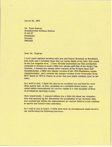 Letter from Mark H. McCormack to Knut Hagrup