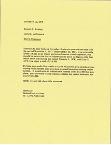 Memorandum from Mark H. McCormack to Edward J. Keating