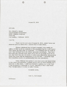 Letter from Mark H. McCormack to Edward L. Barner