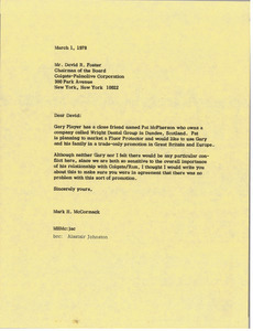 Letter from Mark H. McCormack to David R. Foster