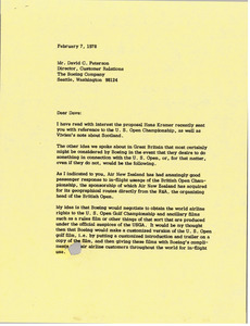 Letter from Mark H. McCormack to David C. Peterson