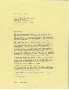 Letter from Mark H. McCormack to Fred W. Heckel