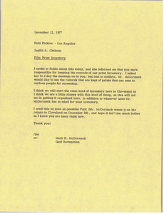 Memorandum from Judy A. Chilcote to Patti Pickles