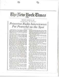 Princeton radio interviewers put powerful on the spot