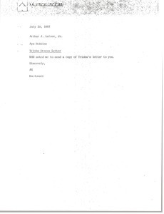 Memorandum from Ayn Robbins to Arthur J. Lafave Jr.