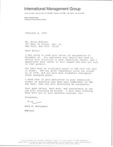 Letter from Mark H. McCormack to Bruce McKeown