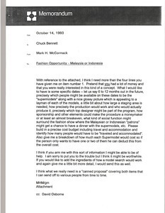Memorandum from Mark H. McCormack to Chuck Bennett