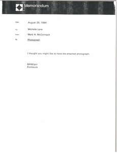 Memorandum from Mark H. McCormack to Michelle Lane