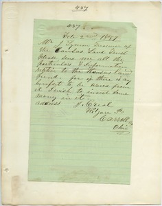 Letter from J. Creal to Joseph Lyman