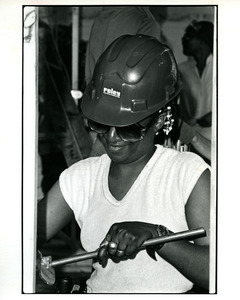 Woman carpenter working
