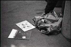 Copies of Free Spirit Press magazine on the floor,JFK airport