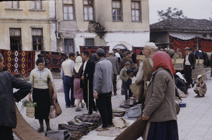Textile trade at Skopje market