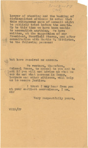 Letter from W. E. B. Du Bois to E. M. House