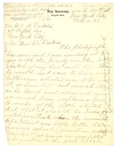 Letter from Agnes Work to W. E. B. Du Bois