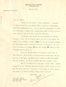 Letter from Abram Harris to W. E. B. Du Bois