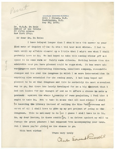 Letter from Charles Edward Russell to W. E. B. Du Bois