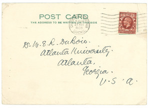 Postcard from H. N. Brailsford to W. E. B. Du Bois
