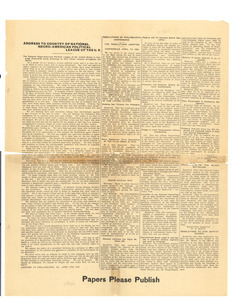 Address to country of National Negro-American Political League of the U.S.