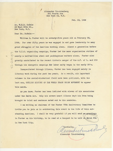 Letter from Alexander Trachtenberg to W. E. B. Du Bois
