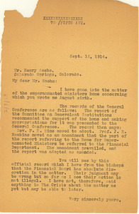 Letter from W. E. B. Du Bois to Henry Sachs