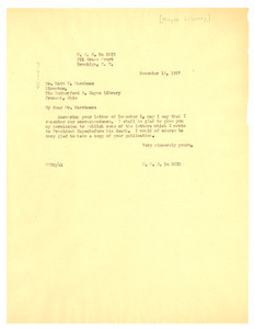 Letter from W. E. B. Du Bois to Rutherford B. Hayes Memorial Library