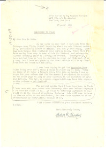Letter from Andrew G. Paschal to W. E. B. Du Bois