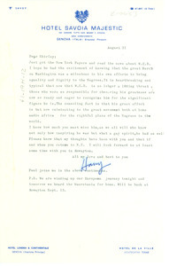 Letter from unidentified correspondent to Shirley Graham Du Bois