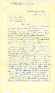 Letter from James C. Jackson to W. E. B. Du Bois