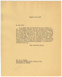Letter from W. E. B. Du Bois to Madam C. J. Walker Manufacturing Company