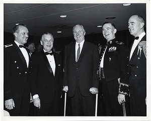 Mayor John F. Collins with four unidentified men