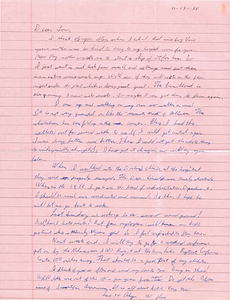 Correspondence from Alyn Hess to Lou Sullivan (November 13, 1988)