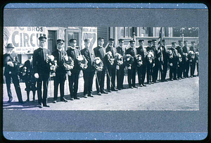 In front of G.A.R., Central Street, men of the G.A.R., Saugus