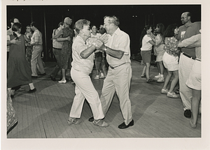 Lucille Machado and Roger Polson dancing at Swallow Tail concert