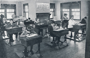 Children in class at the Sharon Sanatorium